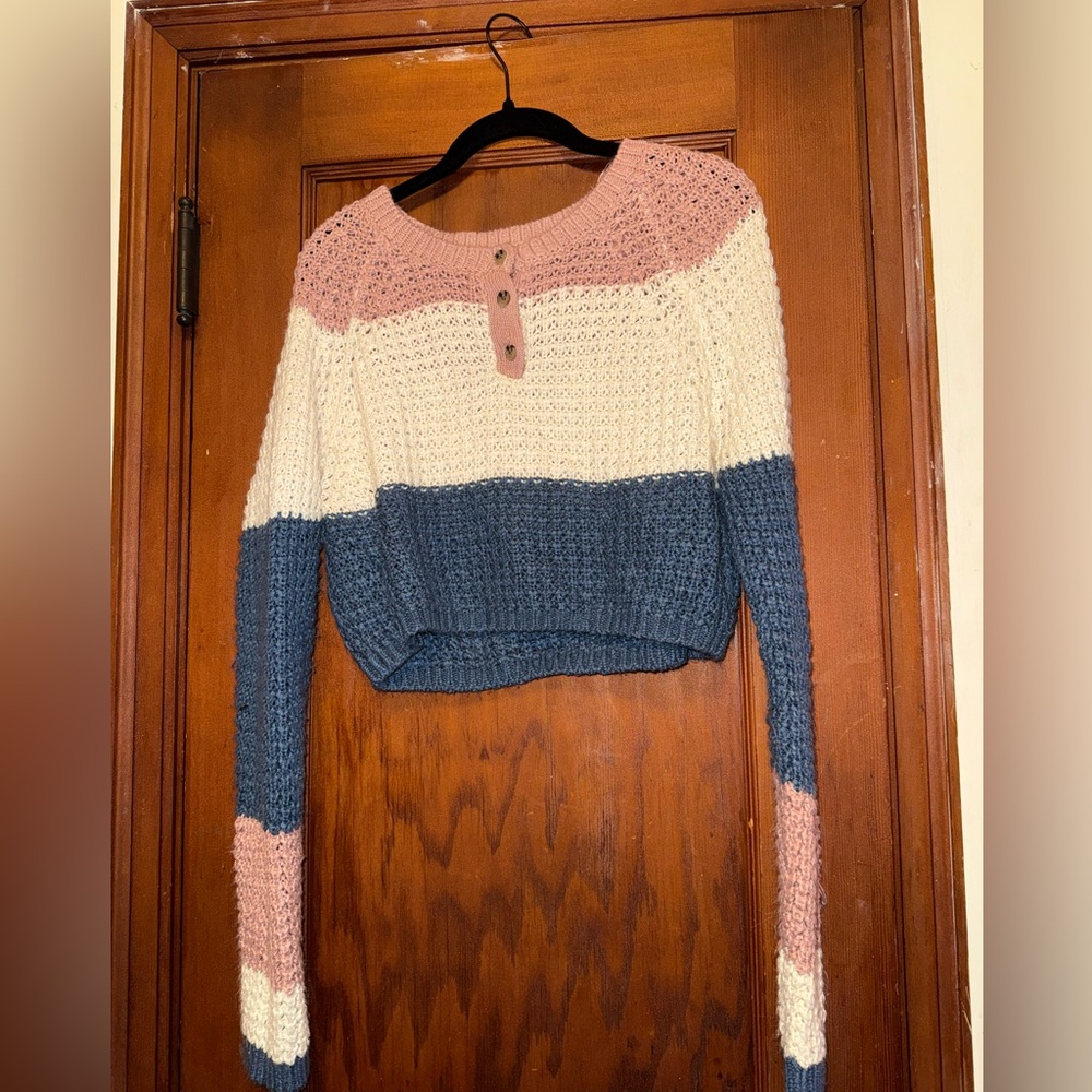 Aeropostale Striped Cardigan Pullover Casual Soft Women's Sweater